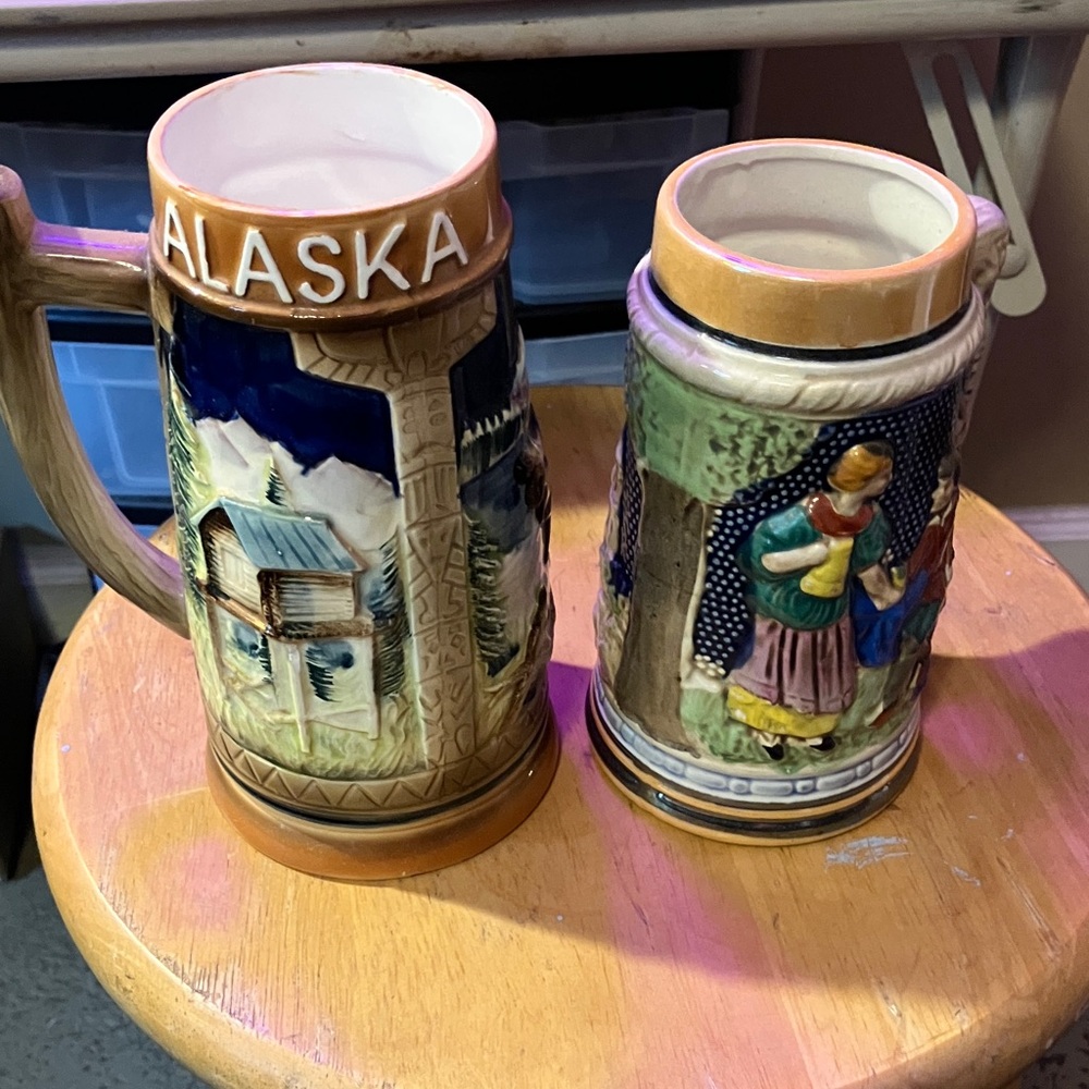 Alaska Themed Ceramic Beer Steins